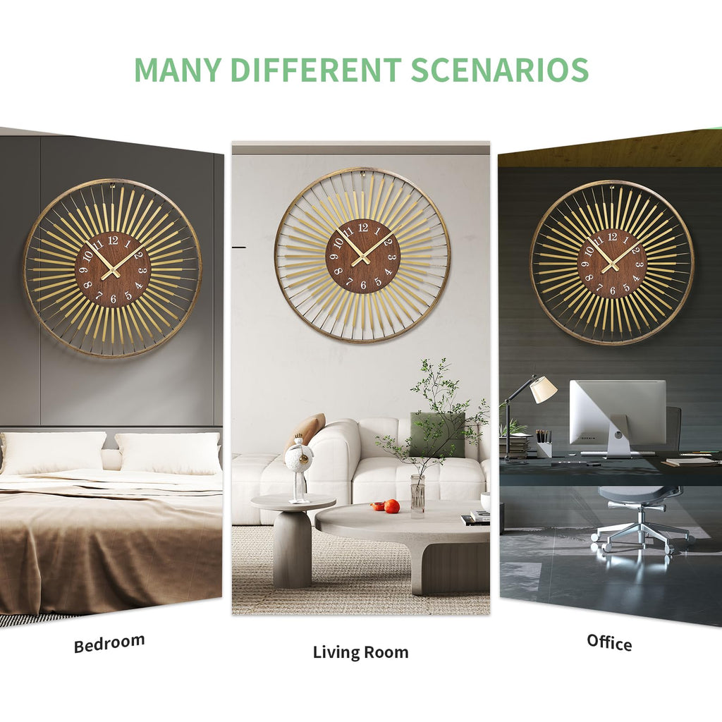 24 Inch Mid-Century Modern Wall Clock