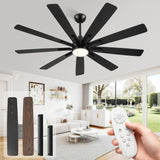 84" Ceiling Fan with LED Light and Remote - Black