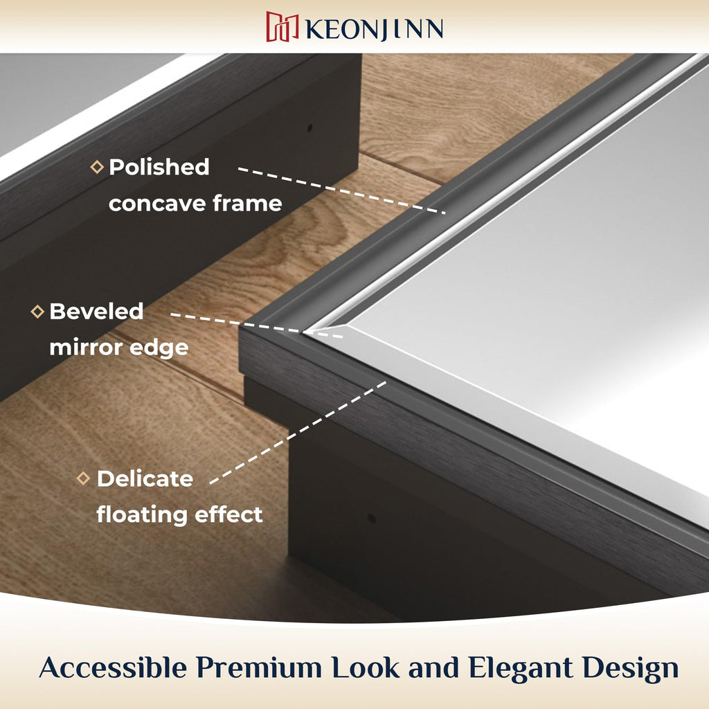 24" x 26" Black Medicine Cabinets Mirror, Wall Mount or in Wall