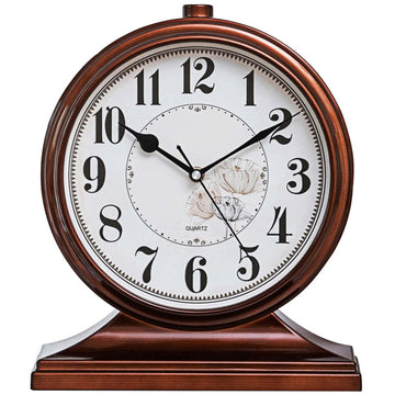 Desk Clock for Mantel Table Decor, Silent Battery Operated for Fireplace 12"