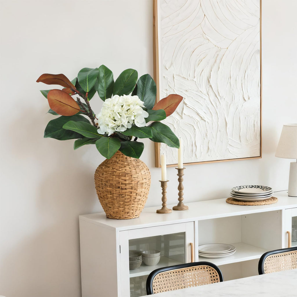 5pcs Real Touch Artificial Magnolia Branches Stems, 22"