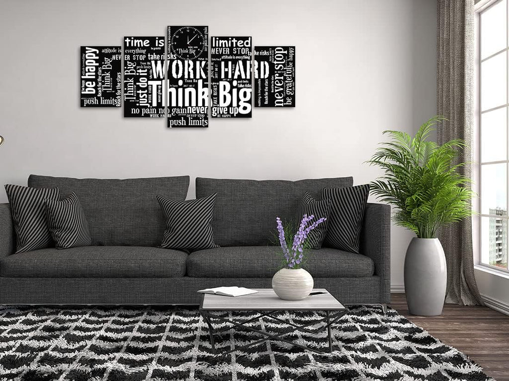 Inspirational Quotes Wall Art Canvas Print Black White Motivational Words Picture Bedroom Office Decor (Small)