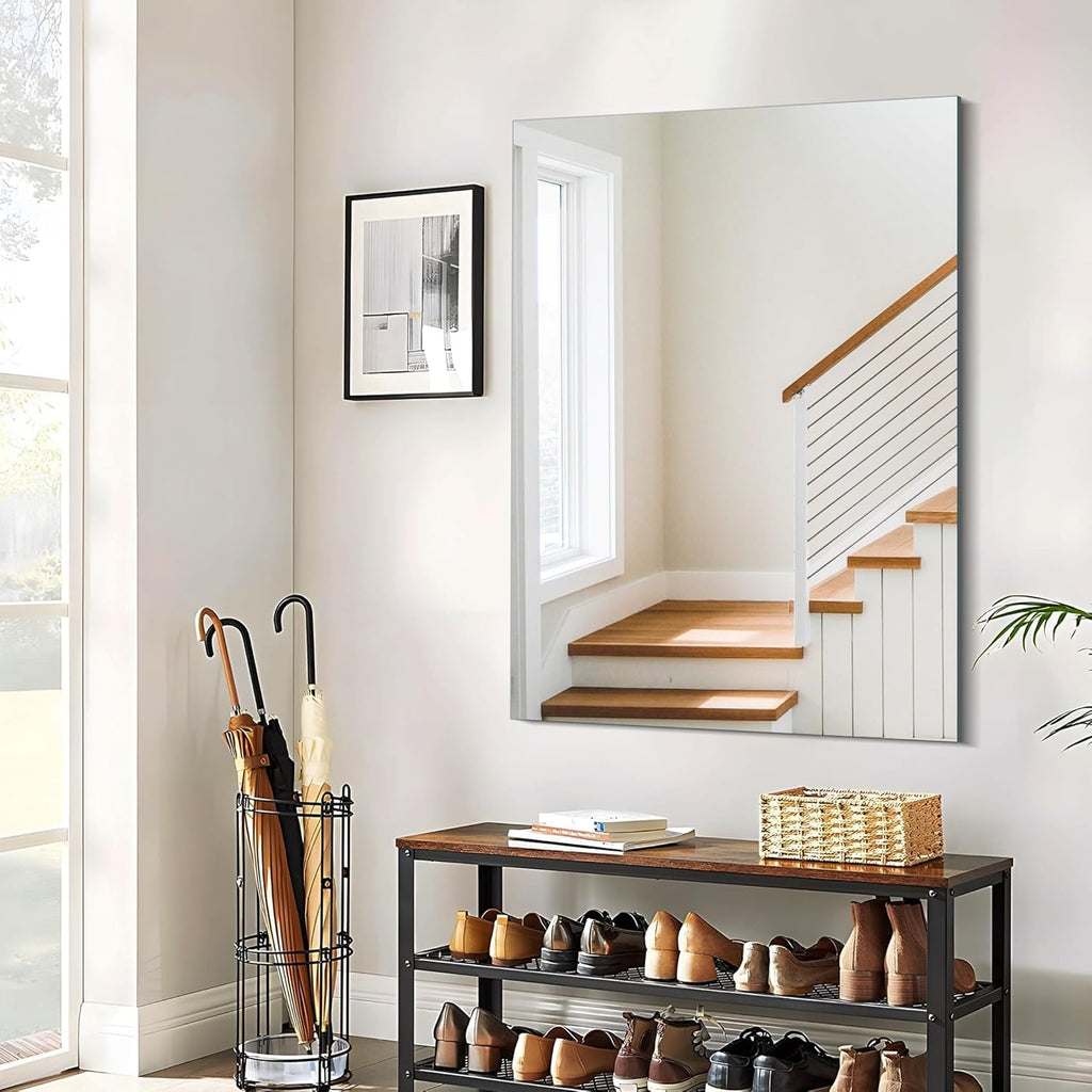 Frameless Mirror, 30x40 Inch Rectangle Vanity Mirror for Wall, Large Bathroom Mirror Over Sink with Polished Edge