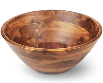 Acacia Wood Serving Bowl for Fruits or Salads, 11" Diameter x 4.5" Height, Wooden Single Salad Bowl