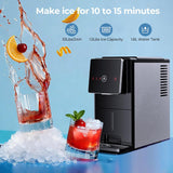 Countertop Nugget Ice Maker, Self-Cleaning Portable Ice Machine, 33 lb/24H, 1.8L Water Tank, 1.5 lb Ice Storage