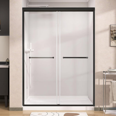 Shower Door 44-48 in. W x 75 in. H Semi-Frameless Double Sliding Glass Shower Doors