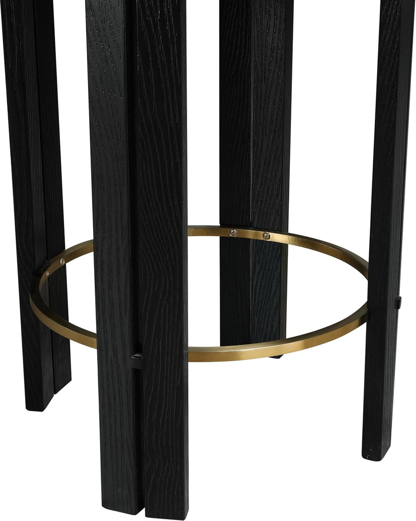 816Black-C Harrison Collection Modern | Contemporary Counter Stool with Soft Black Vegan Leather, Rich Black Finish
