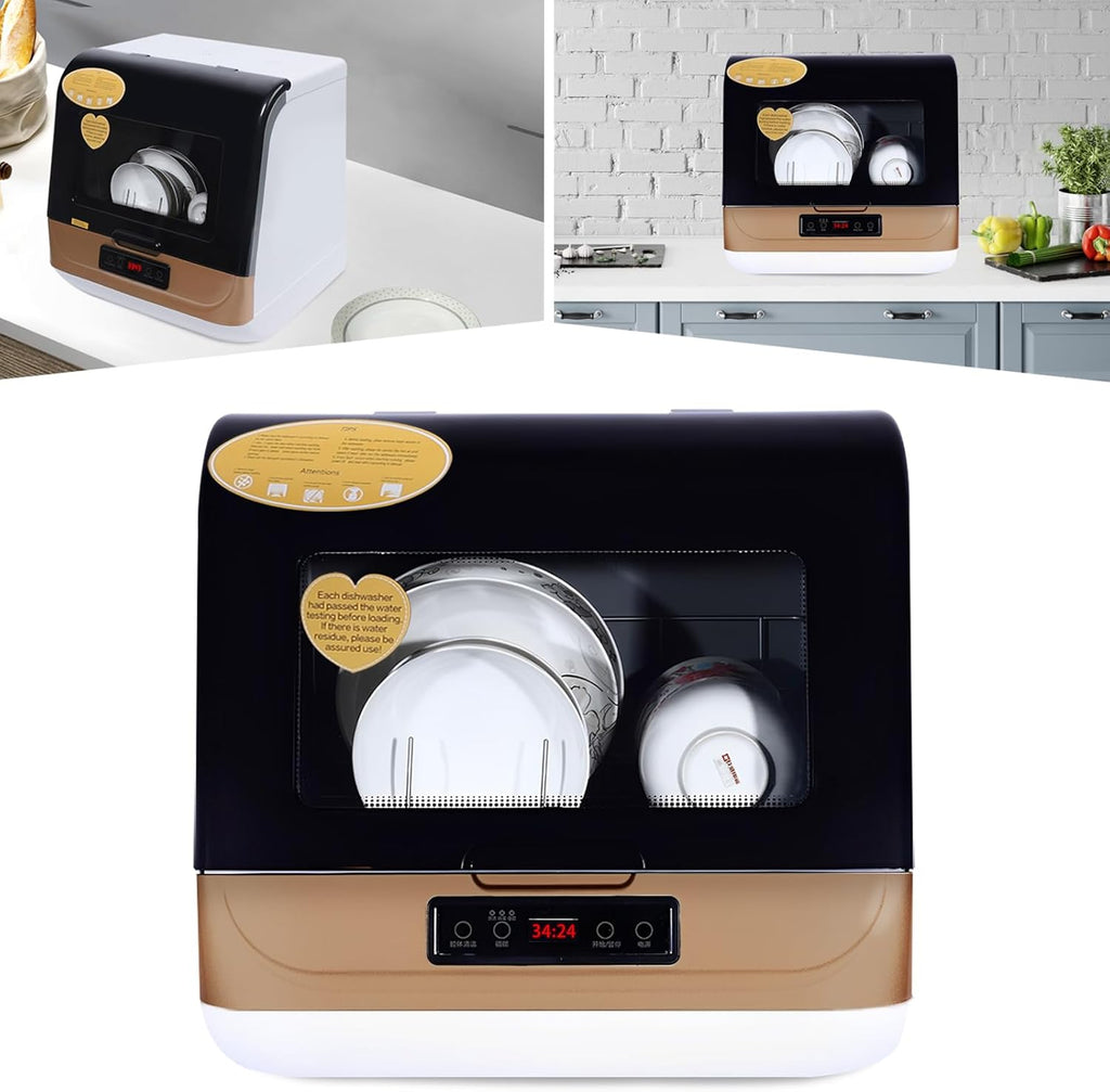 Portable Mini Countertop Dishwasher Automatic Dishwasher Air Dry Dishwasher Mini Dish Washer 7.8L/2gal Built-in Water
