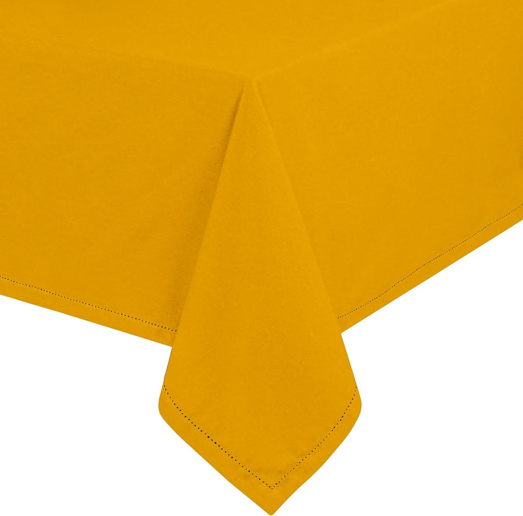Tablecloth 52x70 Inches - 100% Cotton, Durable, Wrinkle-Free, Machine Washable Table Cover, Parties,