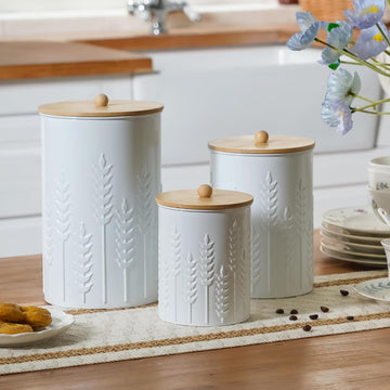Kitchen Canister Tea Coffee Sugar Containers - Set of 3