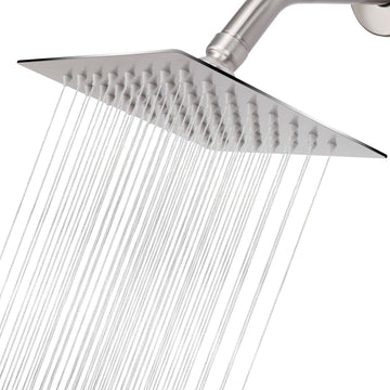 Rain Shower Head, High Flow Stainless Steel Square Rainfall Shower, High Pressure Design, Awesome Shower Experience