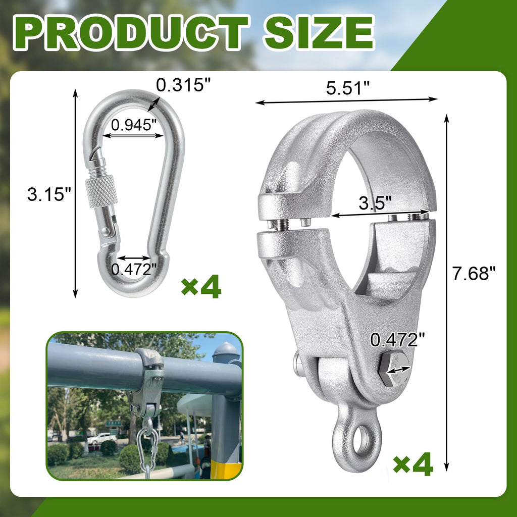 4 Pcs Heavy Duty Swing Hangers Set, 3.5", Cast Aluminum