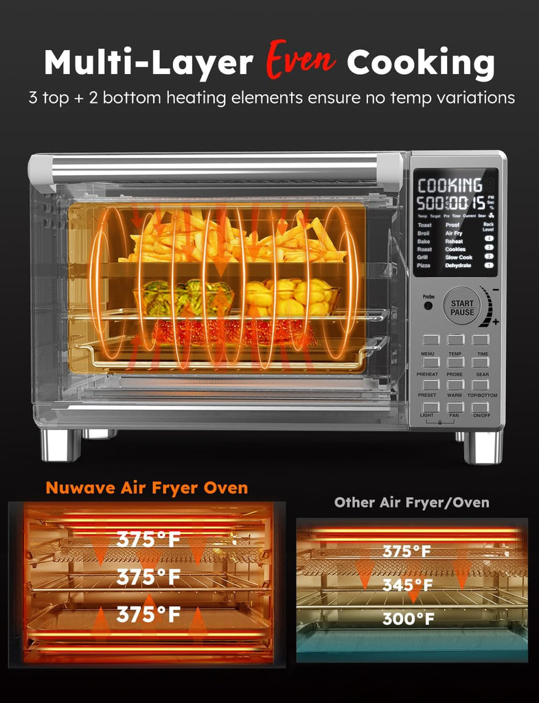 Bravo XL Pro Air Fryer Toaster Oven with Grill Combo, 2025 New Ultra-Fast Convection System, 35% Crispier, 2X More