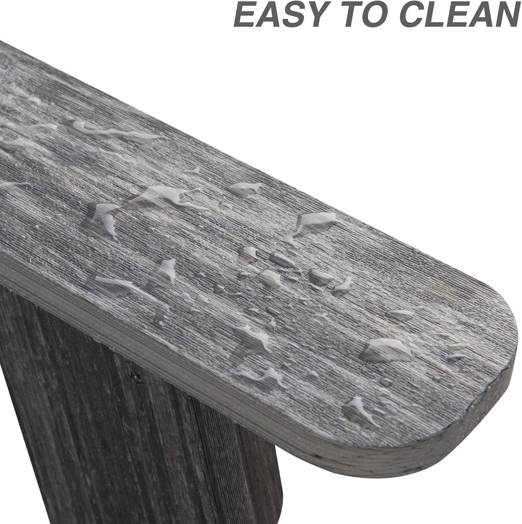 Oversized Adirondack Chair, Grey | Poly Lumber Weather-Resistant Patio Chair with Wide Armrests & High Backrest, Fire