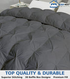 Oversized Queen Comforter 98 x 98 - Hotel Luxury 1 Piece Down Alternative Pinch Pleat Comforter with