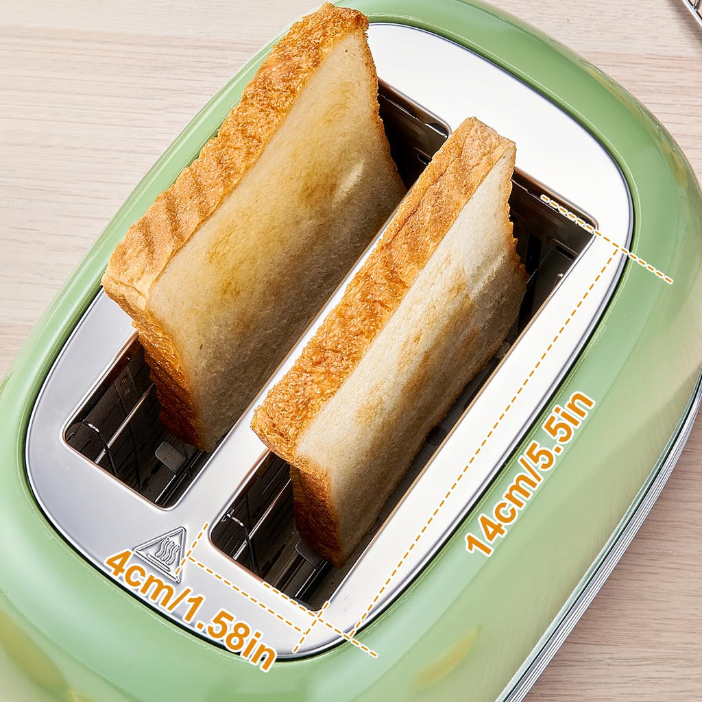Retro Green 2‐Slice Bread Toaster