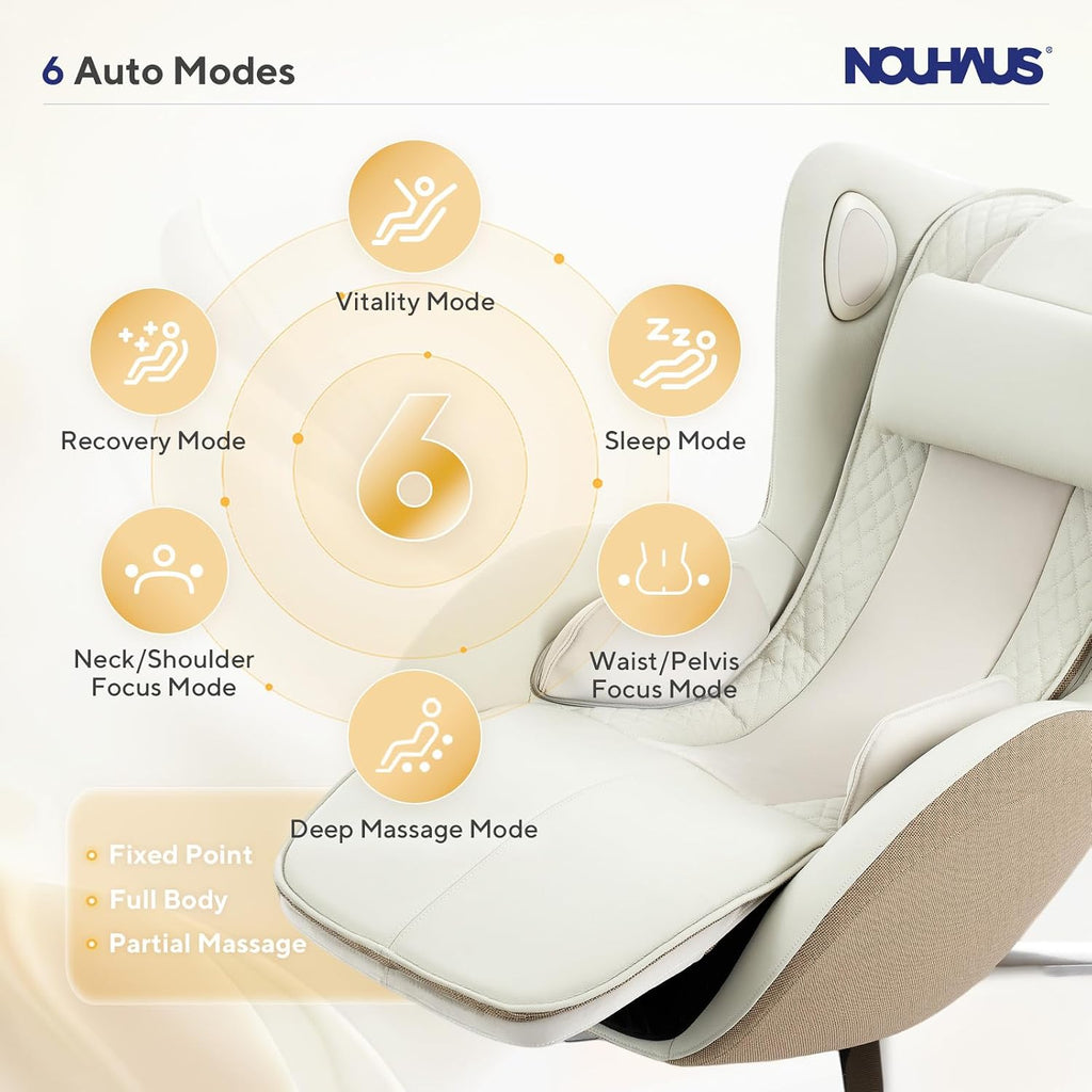 Aurora Massage Chair Full Body with Airbags, Heating, Zero Gravity | Auto Modes, Bluetooth Speaker, Genuine Leather