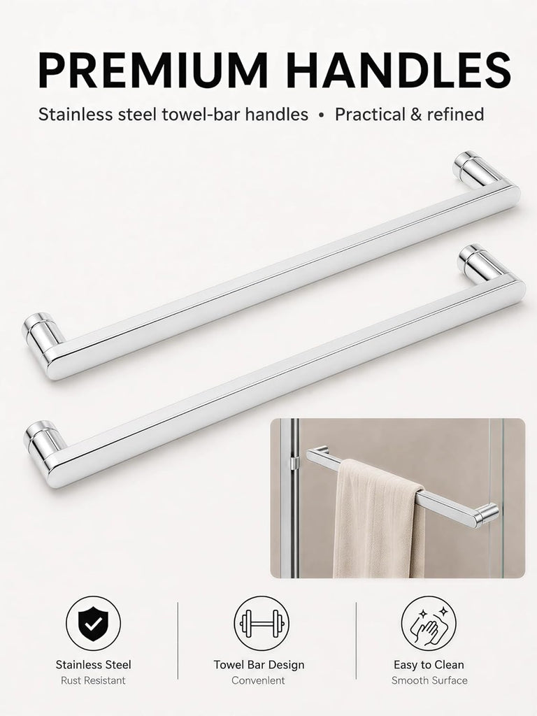 Semi-Frameless Sliding Glass Shower Door 56-60 in. W x 72 in. H, Chrome Frame, 1/4 in. Clear Tempered Glass