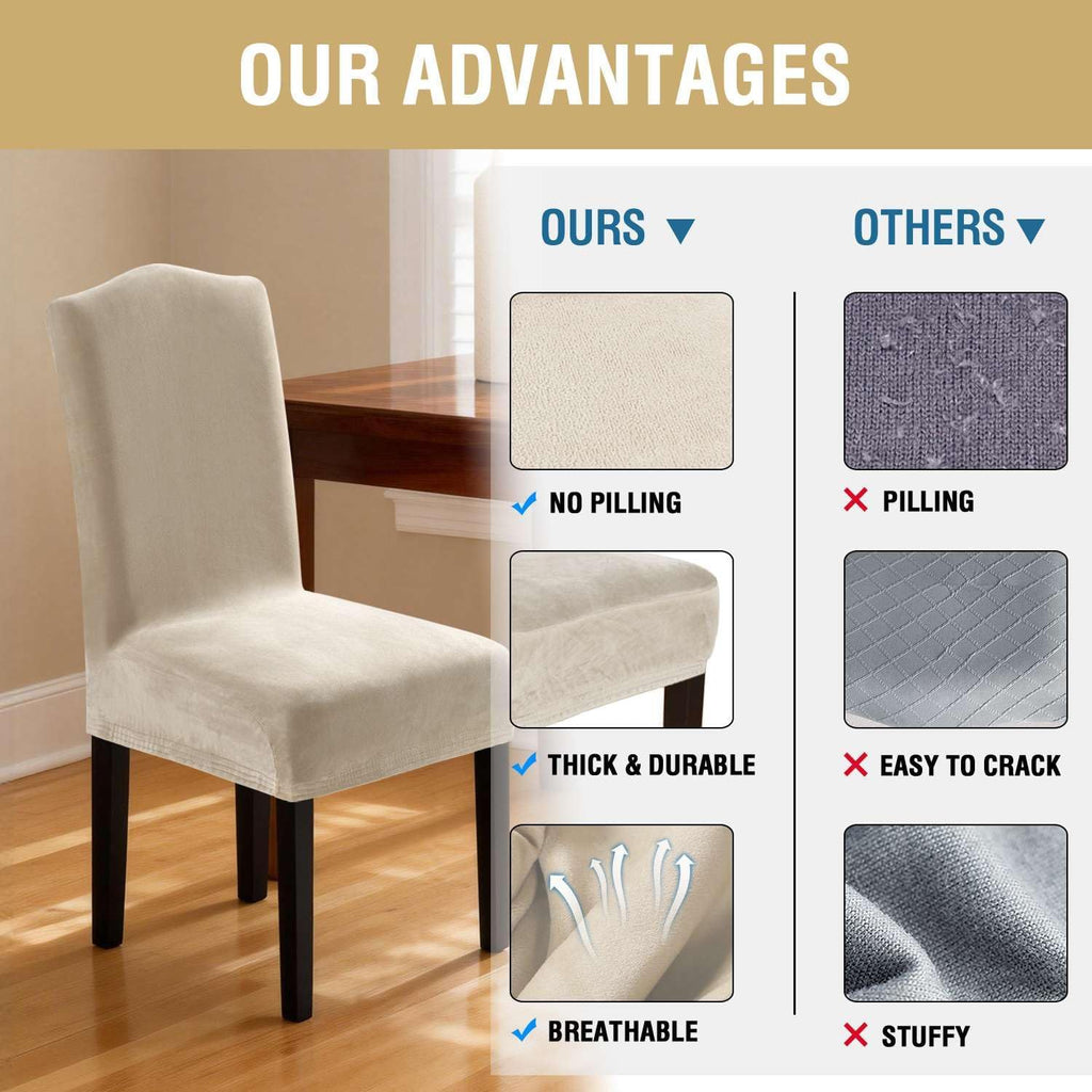 Dining Chair Covers Velvet Stretch Chair Covers for Dining Room Set of 6 Parson Chair Slipcovers
