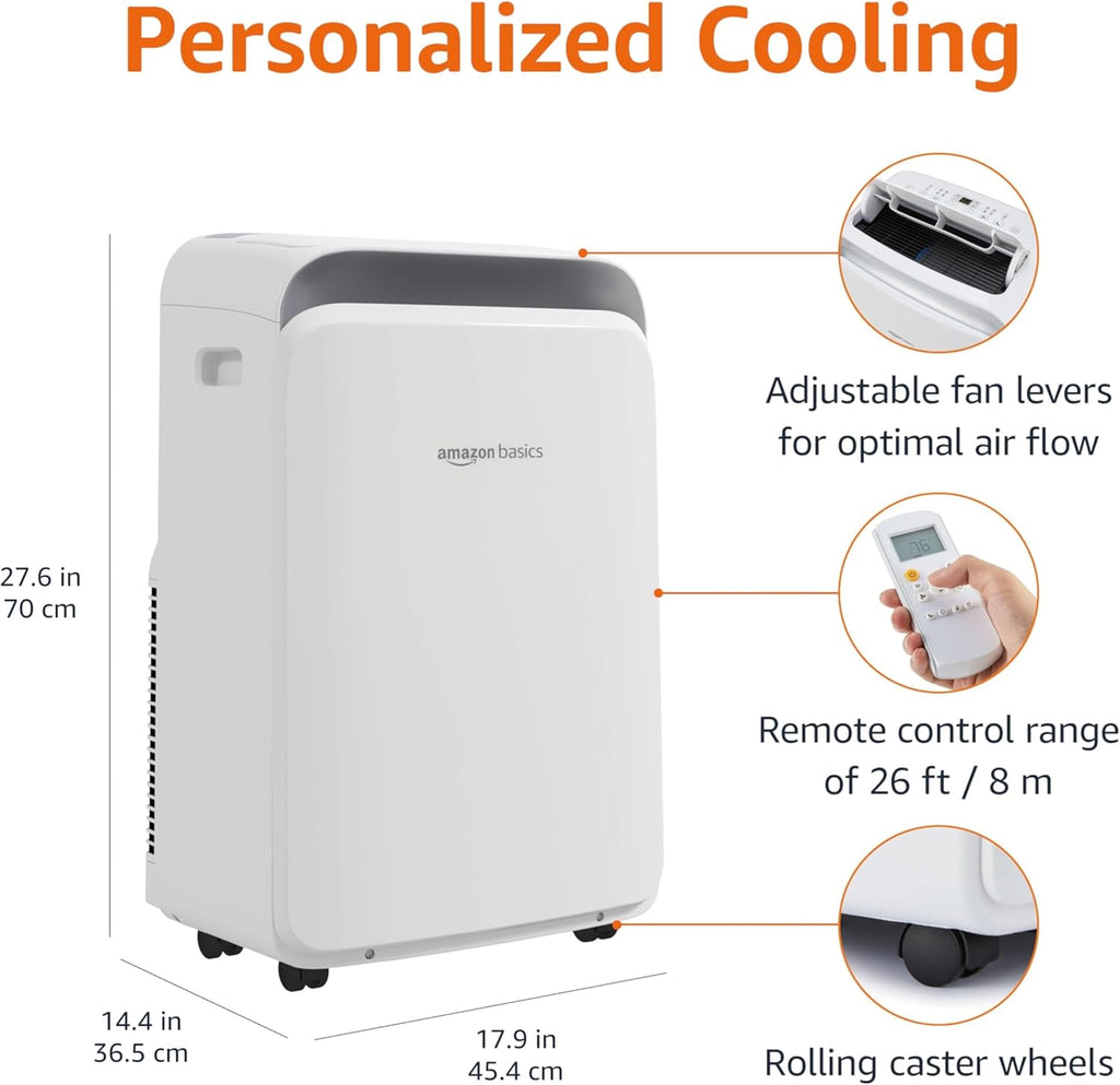 3-In-1 Portable Air Conditioner with Remote, Timer, Sleep Mode, Auto Swing, Dehumidifier