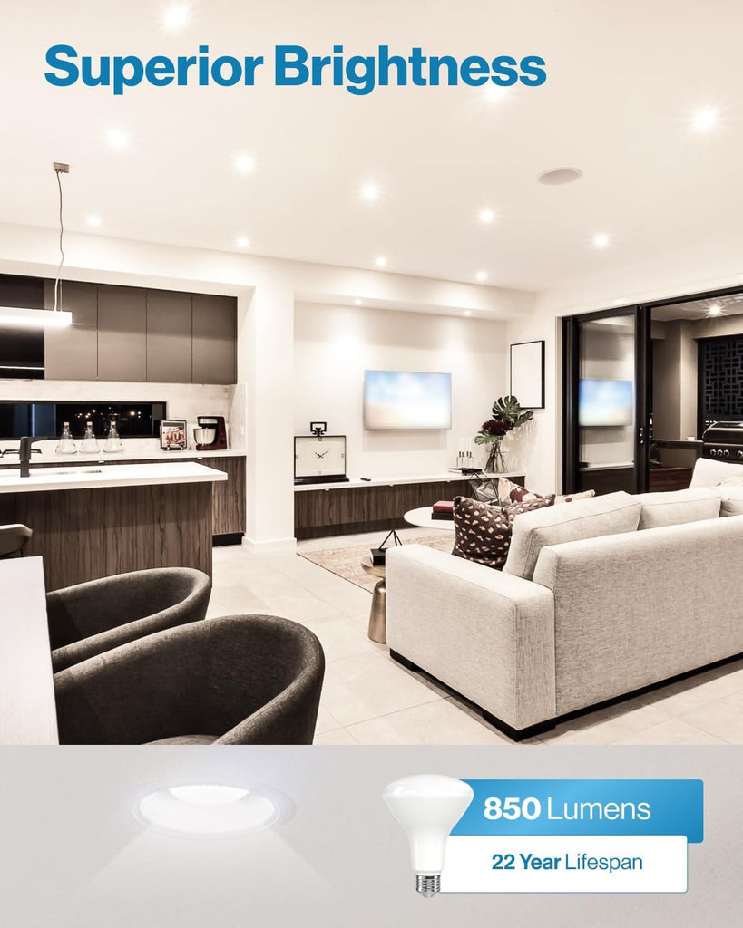 6 Pack BR30 Light Bulb LED Recessed Can Light Bulbs, Flood Lights Indoor 850 LM, 11W (65W Equivalent), 2700K Soft