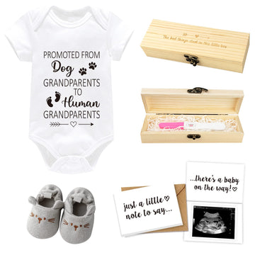 Pregnancy Announcement for Grandparents - Surprise Baby Announcement Gifts Set for Grandma Grandpa- Pregnancy Test