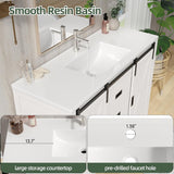 47.2 Inch Bathroom Vanity with Sink Combo, Farmhouse Sliding Barn Door Bathroom Vanity Cabinet