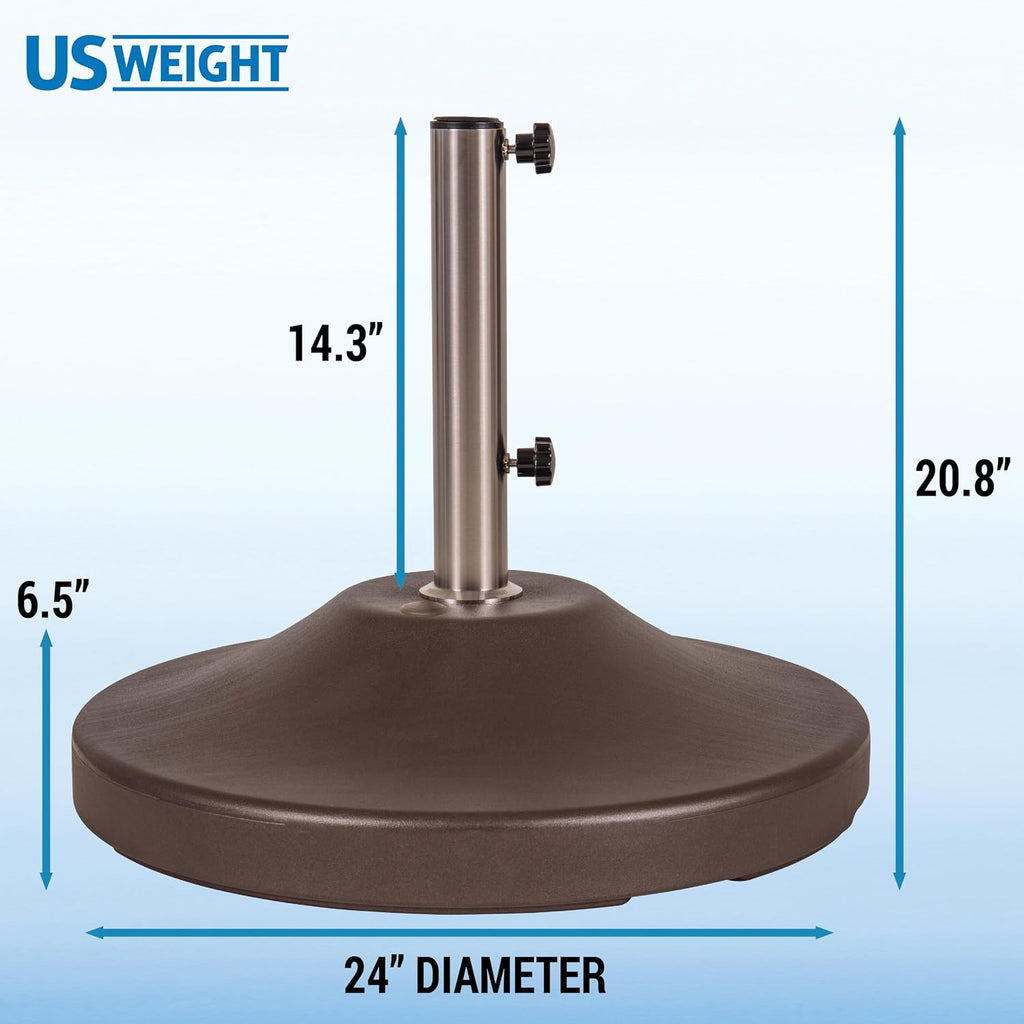 Fillable 120lb Capacity Commercial Free Standing Umbrella Base Heavy Duty, Umbrella Base with Wheels