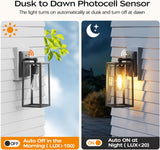 Dusk to Dawn Outdoor Light Fixtures Wall Mount, Sensor Porch Lights, Anti-Rust Exterior Wall Sconce Lighting Lamp