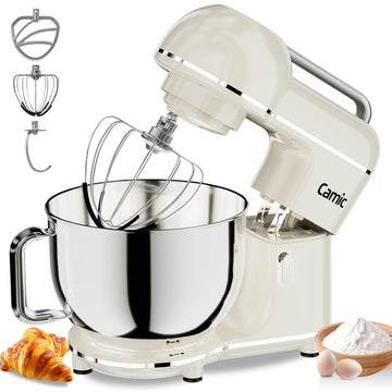 7.45 QT Tilt-Head Stand Mixer, Electric Mixer for Baking (White)