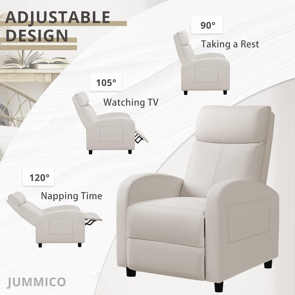 Recliner Chair Adjustable Home Theater Single Recliner Sofa Furniture with Thick Seat Cushion and Backrest Modern