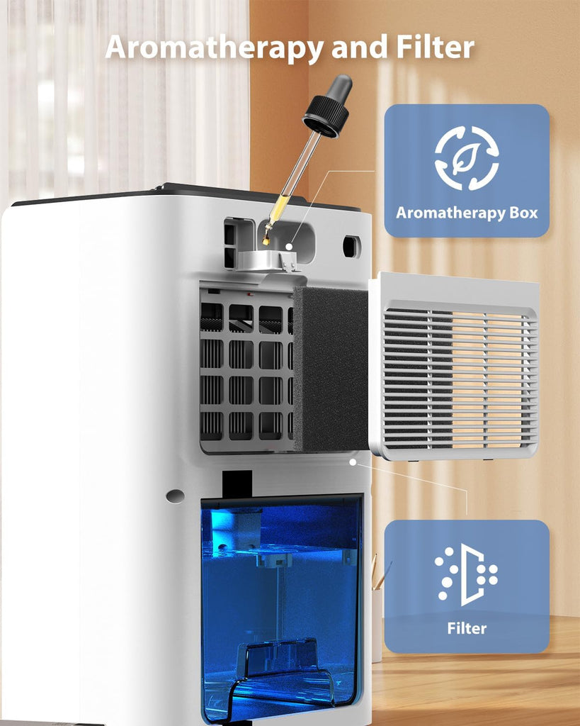 95oz Dehumidifiers for Home, 1000 Sq.Ft Dehumidifier with Drain Hose - Auto Shut Off, Timer, Sleep Mode & Drain Hose