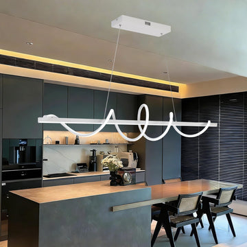47.24inch Dimmable LED Pendant Chandelier 3000K-6500K Color Brightness Adjustable with Remote