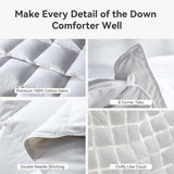 Goose Feather Down Fiber Comforter King, 100% Organic Cotton Fabric Duvet Insert,1200TC,750+FP, Hote