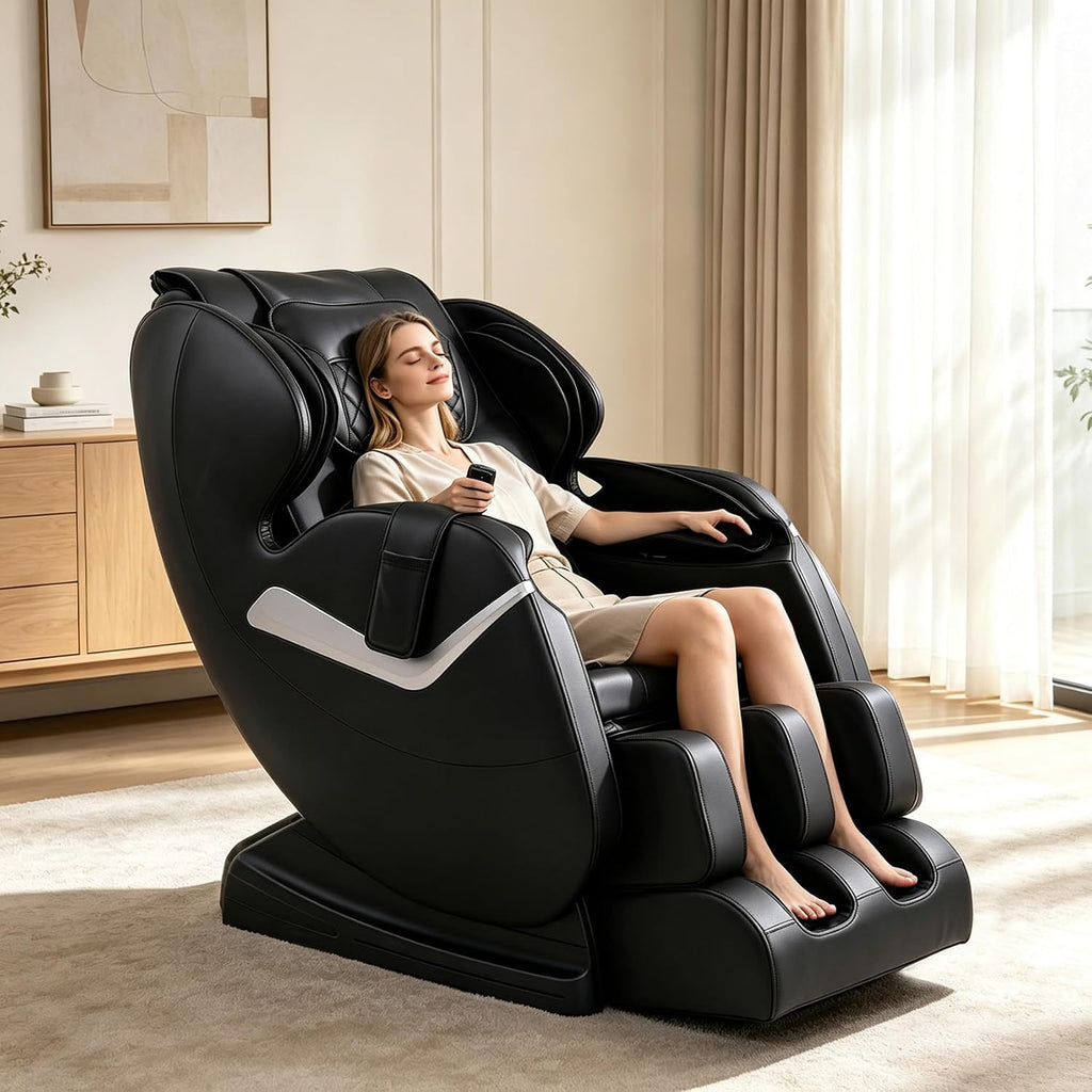 Massage Chair Full Body, Zero Gravity Shiatsu Massage Chairs with 8-Point Fixed Nodes, Waist Heating, Foot Massage