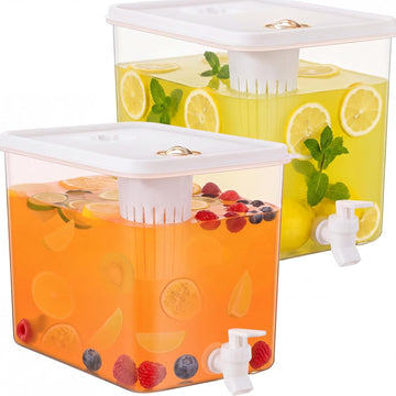 Gallon Drink Dispenser for Fridge with Leak Proof Spigot, 2 Pack - Set of 2