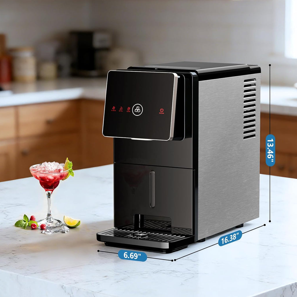 Countertop Nugget Ice Maker, 33 Lbs/24H Automatic Ice Dispenser, Self-Cleaning Portable Ice Machine, 1.8L Water Tank