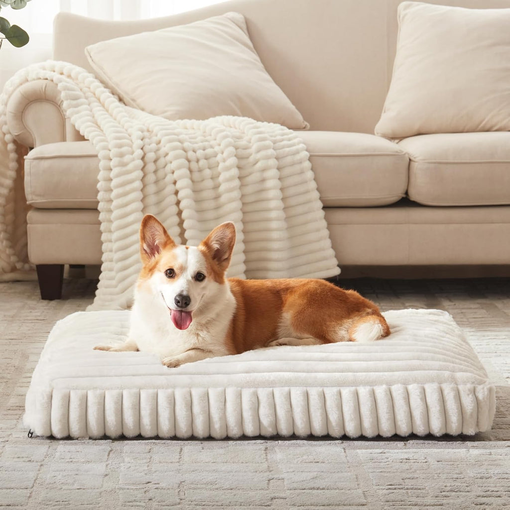 Dog Beds Large Sized Dog, Flat Pet Beds with Removable Washable Cover
