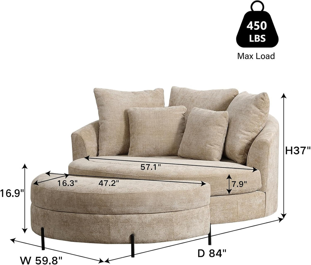 Luxe Oversized Lounge Chair and Ottoman