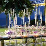 10PCS 8 Arm Acrylic Candelabra Candle Holder,Tall Clear Candlestick Holders with Shade for Tables Party Grand Event