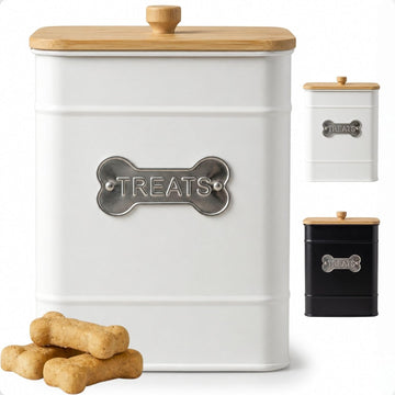 Dog Treat Container Airtight, 6"W x 8"H, Powder Coated, 12 Cup Capacity
