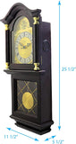 Bedford Clock Collection Antique Mahogany Cherry Oak Chiming Wall Clock with Roman Numerals, 26" L