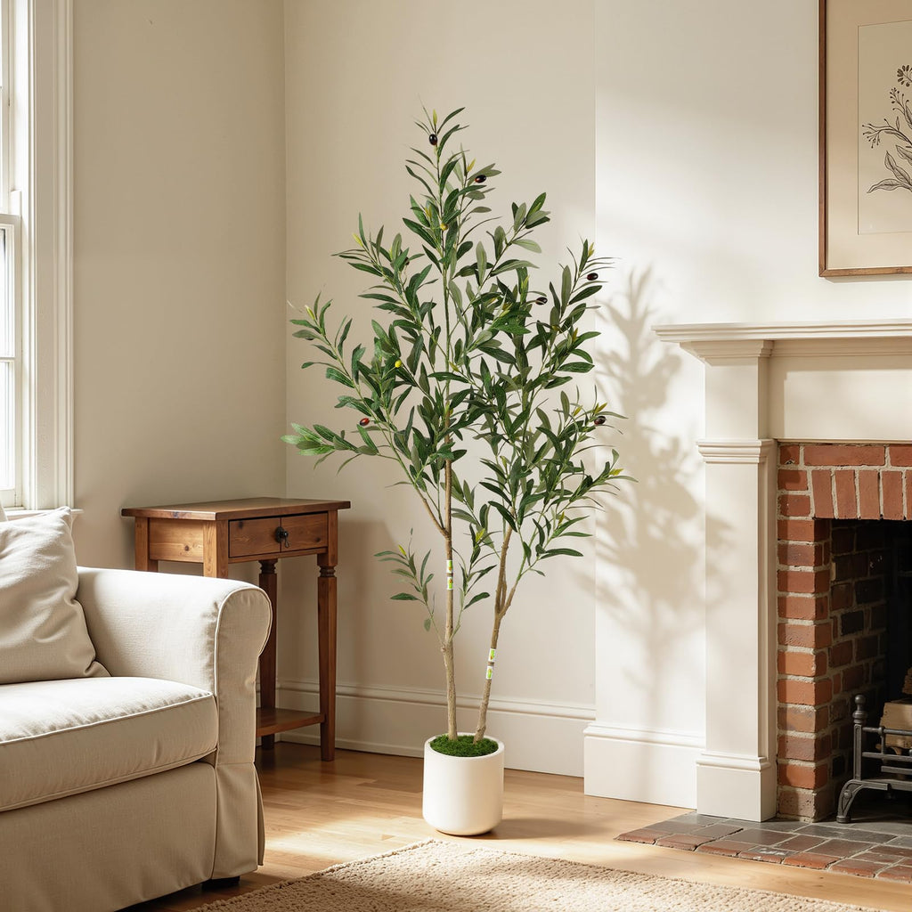 4ft Artificial Olive Tree with Green Moss