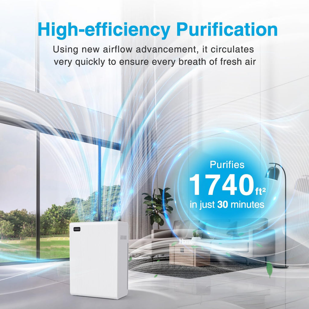 Air Purifiers for Home Large Room up to 2000ft², H13 HEPA Air Filter for Pets Hair Dander Smoke Poll