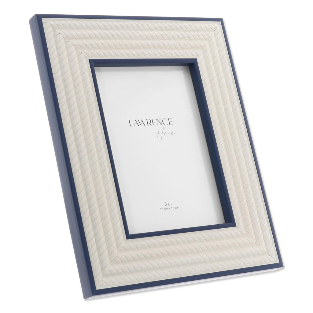 5x7 Breem Frame -Navy with White Rope