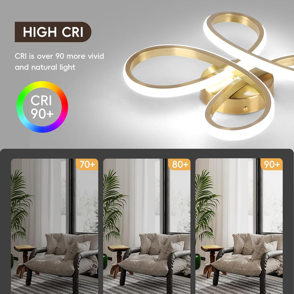 Modern LED Ceiling Light, 6000K Semi Flush Mount Ceiling Light Fixture, Modern Ceiling Lights Bedroom Corridor Aisle