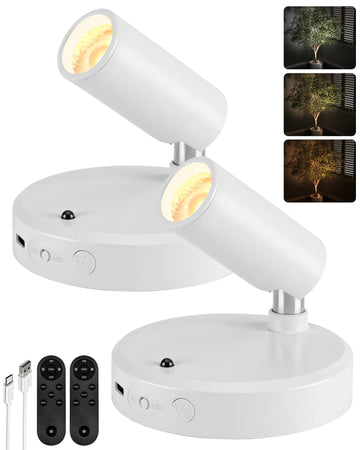 Spot Lights Indoor, 5500mAh Rechargeable Picture Lights with Remote, Wireless Mini Art Accent Spotlights with Timer &