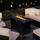 45in Fire Table, Propane Fire Pit with Glass Wind Guard and Rain Cover, Outdoor Firepit Table 50000 BTU 3-in-1 Fire Table for Patio/Yard/Balcony - Image 6