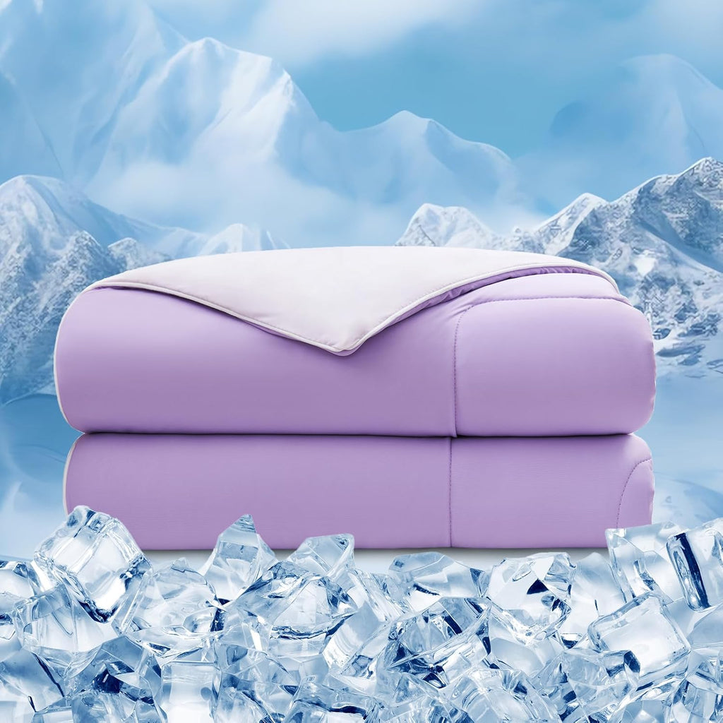 Cooling Comforter Twin XL, Double Sided Cold 90% Nylon Fabric Fabric Cooling Blanket for Hot Sleepers, Q-Max>0.5