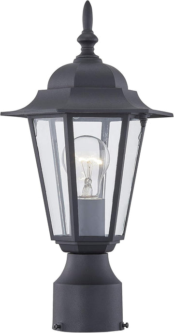 Outdoor Post Light, Pole Lantern, E26 Base 60W Max, Aluminum Housing Plus Glass, Wet Location Rated, ETL Qualified